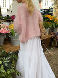Pink Sweater Women's Autumn And Winter Knitting Top Casual Sweater Women's
