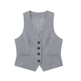 New Buckle Vest 1165428 High Waist Pleated Leisure Shorts