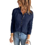 Color Knitted Shirt Women's Single Buckle Collar Long Sleeves Loose Leisure Bottoming Top Autumn And Winter