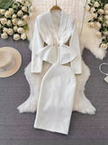 Suit Female Korean Version Socialite Temperament OL Professional Suit Jacket Two-Piece Set Of High Waist Hip Half