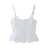 Women's Clothing 2025 Summer New Street Fashion White Bow