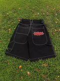 Vintage Hip Hop Y2k Skateboard Denim Shorts Baggy Harajuku Alphabet Street Shorts