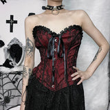 Dark Wind Design Sense Chest Vest Sexy Slim Lace Girdle Waist Show Thin Bandage
