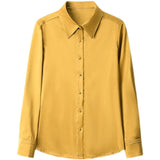 Women's Shirt Spring and Autumn Blouses for Women Long Sleeve Top Women-clothing Polo Neck Button Up Blouse Woman Basic Shirt