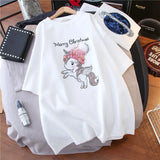 100% cotton cartoon printed short sleeve T-shirt women loose tops Summer streetwear O-neck sweet girls tee shirt