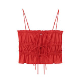 Spring Style Bow Tie Slim Poplin Halter Top