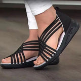 Summer Large-Size Slope Heel Sandals Women's Hollowed-Out And Breathable Movement Preparation Fish Mouth Shoes Roman Women's