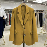 Zingj Jacket Female Spring And Autumn 2024 New Korean Version Temperament Small Academic Wind Loose Casual Yellow Small