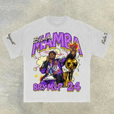 Men's T-Shirt 2024 Basketball Shirt Sports Style Short-Sleeved Cotton Print Loose T-Shirt Street Hip-Hop Blouse Short