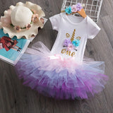 Baby Infant Christening One Year 1st Birthday Outfit Princess Cottoning Baptism Baby Girl Unicorn Dress Baby