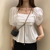 Korean 2023 New Shoulder Bubble Sleeve Short-Sleeved