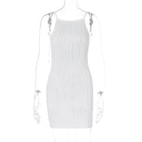 Zingj Summer Women's New Fashion Sleeveless Stripe Bare Back Slim Hip Wrap