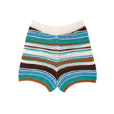 2025 New Crochet POLO Shirt Knitted Knitted Blouse Shorts Set