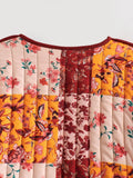 New Autumn Flower Print Embroidered Short Cotton