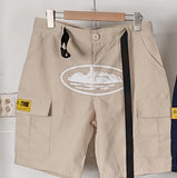High Street Multi-Pocket Cruise Ship Printed Shorts Men's Fashion Brand Summer Loose Overalls Shorts