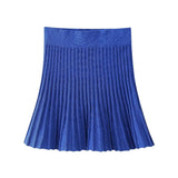Spring Short-Sleeved Knitted Coat 6771024 Pleated Knitted Skirt