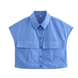 New Four-Color Sleeveless Pocket Short