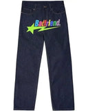 Jeans Badfriend Letter Printed Pants Hip-Hop Baggy Jeans Original Old-Fashioned Punk Street
