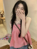 Camis Women Backless Hotsweet Summer Design Simple All-match Loose Casual Student Fashion Korean Style Lace-up Popular
