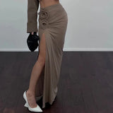 High Split Flower Maxi Skirt- Outfit