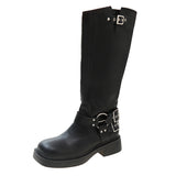 Zingj The Same Knight Boots Female Retro 2024 New Knee High Boots Western Cowboy