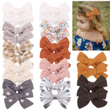2021 New Cotton Linen Print Hair Clips For Cute Baby Girls BB Boutique Hairpins Barrette Headwear Kids Hair