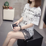 TShirt Summer Women's Casual Short-sleeved T-shirt Printing Cotton Tops Loose Plus Size Leisure Tees L