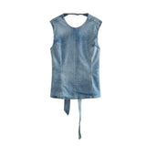 Summer Bowtie Jeans Sleeveless Blouse