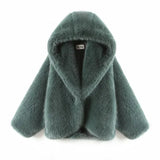 Neon Faux Fur Hooded Coat- Outfit