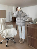 Hooded Thick Down Jacket Female 2024 Winter New Small Gentle Korean Version Of Casual White Duck Down Coat Tide-Outfit