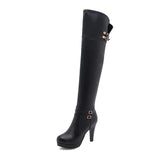 Sgesvier 2021 Black High Heels Over The Knee Boots Women Platform Thigh High Boots Autumn Winter Long Boots Shoes Sexy