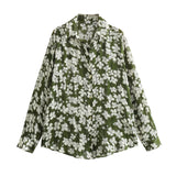 New Flower Print Loose Casual Shirt