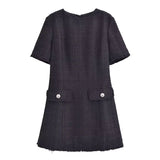 New Style French Commuter Ring Velvet Fringed Dress