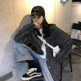 Shirts Women Long Sleeve Print Ulzzang Cat Turn-down Collar Students Designed Womens Korean Style with Buttons