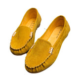 Zingj Version Of 2023 Autumn Shallow Mouth Beans Shoes Flat Heel Single Shoes Women A Foot Pedal Women's Shoes Lazy Shoes Large Size Shoes- Outfit