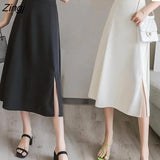 Women Asymmetrical 4XL Leisure Design Korean Style Fashion All-match Minimalist Simple Pure Elegant Summer Юбка