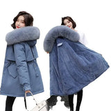 Send To Overcome The New 2024 Long Temperament Cotton-Padded Jacket Small Winter Plus Velvet Plus Thick Large Size Women Cotton-Padded Clothes-Outfit
