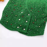 Spring New Artificial Pearl Inlaid Double-Breasted Knitted Vest