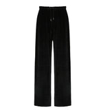 Zingj Wind Contracted Foundation Black Velvet Casual Pants Female Autumn Winter New Loose Show Thin Straight Pants