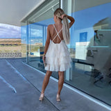 Asian Summer Hot-Selling Net Dress INS Style Casual Backless Sexy Multi-Layer Dress