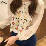 Women Print Casual Simple Hollow Out Teens Square Collar Daily Vintage Harajuku Crop Chic Comfortable College Loose
