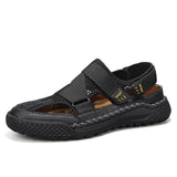Zingj Men's Sandals Summer 2024 New Hollowed-Out Breathable Men's Hole Shoes Non-Slip Handmade Large-Size Outdoor
