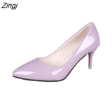 New Fashion High Heels Women Pumps Thin Heel Classic White Red Nede Beige Sexy Prom Wedding Shoes Blue Red
