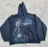 Zipper Hoodie Vintage Street Hip-Hop Loose Printing Spring And Autumn
