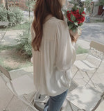 Puff Sleeve Pullover Top Autumn New Long Sleeve Loose Shirt Women Square Collar Cotton Blouse Women