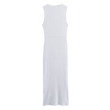New Wrinkle Decorative Thread Slim Dress