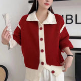 Color High-Necked Sweater Women's Dress 2024 Spring And Autumn Loose Soft Waxy Lazy Striped Cardigan