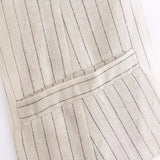 New Striped Buckle In Spring Is Decorated With Long Casual Fashion
