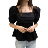 Korean 2023 New Shoulder Bubble Sleeve Short-Sleeved
