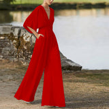 Zingj Winter New Women's Dress Jumpsuit Hot Style Deep V High